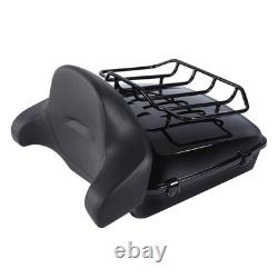 Chopped Trunk Rack With Backrest For Road King Street Glide 2014-2025