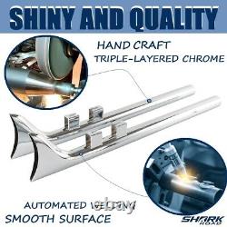 Chrome 36Fishtail Slip On Exhaust Pipe for Harley Touring Road King 1995-2016
