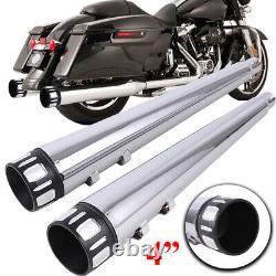 Chrome Exhaust Pipes Slip-On for Harley Touring Road King Street Glide 1995-2016