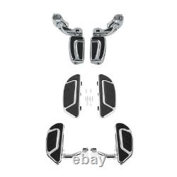 Chrome Floorboard & 1 1/4 Footpegs Fit For Harley Road King Street Glide 93-23