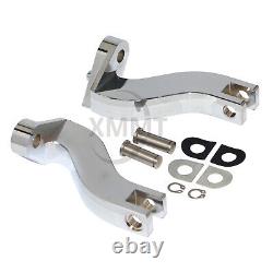 Chrome Front Rear Floorboards Foot Peg Mounts For Harley Road King Street Glide