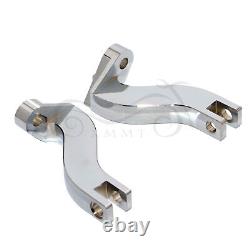 Chrome Front Rear Floorboards Foot Pegs Mount For Harley Road King Street Glide