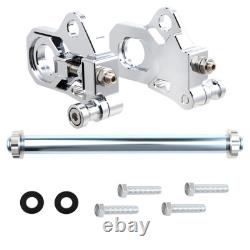 Chrome Rear Axle Adjuster Kit For Harley Road King Street Glide FLHX 2009-2023