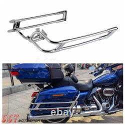 Chrome Saddlebag Guard Rails For Harley Road King Street Electra Glide 2014-2022