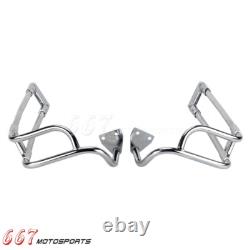 Chrome Saddlebag Guard Rails For Harley Road King Street Electra Glide 2014-2022