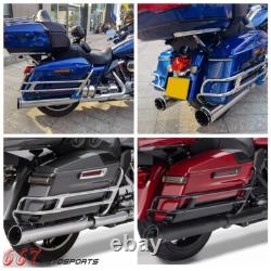 Chrome Saddlebag Guard Rails For Harley Road King Street Electra Glide 2014-2022
