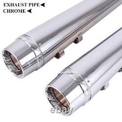 Chrome Slip On Mufflers Exhaust Pipes for Harley Road King Street Electra 95-16