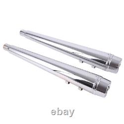 Chrome Slip On Mufflers Exhaust Pipes for Harley Road King Street Electra 95-16