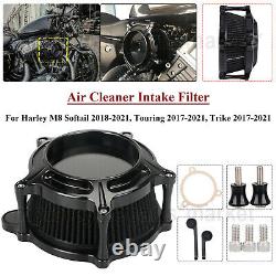 Clear Black Air Cleaner Intake Filter for Harley M8 Tri Street Glide Road King