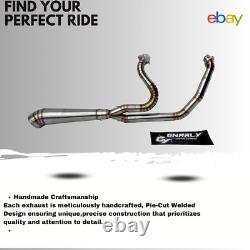 Custom 2-1 Exhaust for Harley Road King, Street Glide, Electra Glide 1995-2016