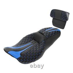 Custom 2-Up Leather Seat withBackrest For Touring Road King Street Glide 2014-2023 Custom 2-Up Leather Seat withBackrest For Touring Road King Street Glide 2014-2023