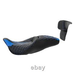 Custom 2-Up Leather Seat withBackrest For Touring Road King Street Glide 2014-2023