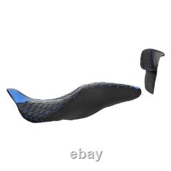 Custom 2-Up Leather Seat withBackrest For Touring Road King Street Glide 2014-2023