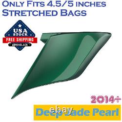 Deep Jade Pearl Stretched Extended Side Cover For 14+ Harley Street Road King