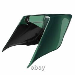 Deep Jade Pearl Stretched Extended Side Cover For 14+ Harley Street Road King