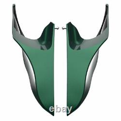 Deep Jade Pearl Stretched Extended Side Cover For 14+ Harley Street Road King