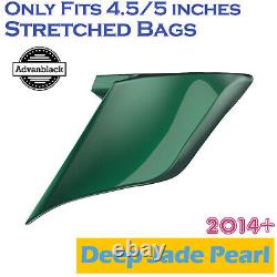 Deep Jade Pearl Stretched Extended Side Cover For 14+ Harley Street Road King