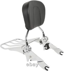 Detachable Backrest Sissy Bar & Rack Fits for Harley Touring Road King Street Gl