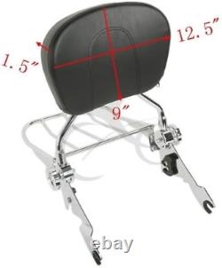 Detachable Backrest Sissy Bar & Rack Fits for Harley Touring Road King Street Gl