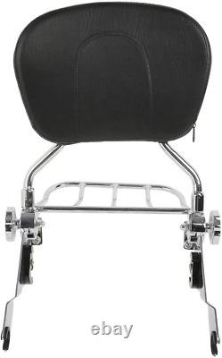 Detachable Backrest Sissy Bar & Rack Fits for Harley Touring Road King Street Gl