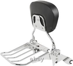 Detachable Backrest Sissy Bar & Rack Fits for Harley Touring Road King Street Gl