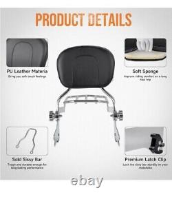 Detachable Backrest Sissy Bar & Rack Fits for Harley Touring Road King Street Gl