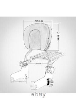 Detachable Backrest Sissy Bar & Rack Fits for Harley Touring Road King Street Gl