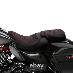 Driver Passenger Gel Seat Fit for Harley Davidson Road King Street Glide 09-23