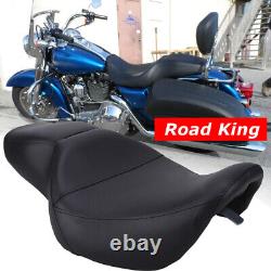 Driver Passenger Seat 2up Low-Pro For Harley 97-07 Road King& 06-07 Street Glide