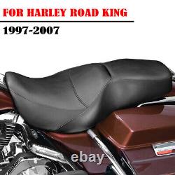 Driver Passenger Seat 2up Low-Pro For Harley 97-07 Road King& 06-07 Street Glide