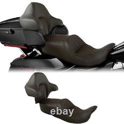 Driver Passenger Seat &Backrest Pad Fit For Harley Street Road Glide King 14-22