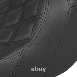Driver Rider Passenger Two-Up Black Seat For Harley Road King Street Glide 97-07
