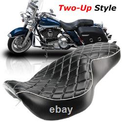 Driver Rider Passenger Two-Up Seat For Harley Road King 97-07 Street Glide 06-07