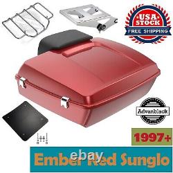 Ember Red Sunglo Chopped Tour Pak Pack For Harley Street Road King Glide 1997+