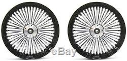 Fat Spoke 16 Front/rear Wheel Set Black Harley Electra Glide Road King Street