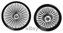 Fat Spoke 21 & 16 Wheel Set Black Harley Electra Glide Road King Street