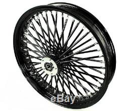 Fat Spoke 21 Black Front Wheel Harley Electra Glide Road King Street 2000-2007