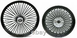 Fat Spoke 21 Front & 18 Rear Wheel Set Harley Electra Glide Road King Street