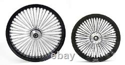 Fat Spoke 23 & 16 Black Wheels Front/rear Harley Electra Glide Road King Street