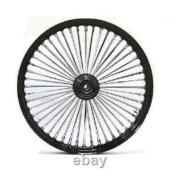 Fat Spoke 26 Big Wheel Front Black Harley Electra Glide Road King Street 00-07