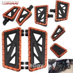 Floorboards Footboards Brake Pedal Kit For Harley Road King Street Glide Orange