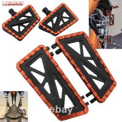Floorboards Footboards Brake Pedal Kit For Harley Road King Street Glide Orange