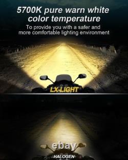 For Harley Electra Glide Road King Street Glide LED Headlight withYellow Cover DRL