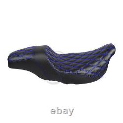 For Harley Road King FLHR Street Glide Special FLHXS Blue Stitching Two-Up Seat