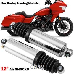 For Harley Road King Street Electra Glide CVO Chrome Rear Air Suspensions Shocks