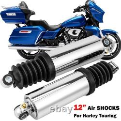 For Harley Road King Street Electra Glide CVO Chrome Rear Air Suspensions Shocks
