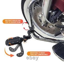 For Harley Road King Street Glide 1-1/4 Bars Highway Pegs With Flip-out Heel Rest