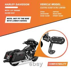 For Harley Road King Street Glide 1-1/4 Bars Highway Pegs With Flip-out Heel Rest