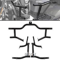 For Harley Road King Street Glide 1.25 Engine Guard + Saddlebag Crash Bar 09-25