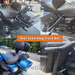 For Harley Road King Street Glide 1.25 Engine Guard + Saddlebag Crash Bar 09-25